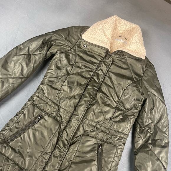 Kenneth Cole G-III Sherpa Lined Quilted Puffer Full Zip Mid Length Jacket W-01 - Picture 2 of 13